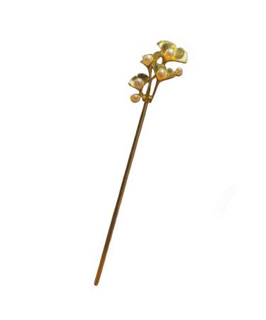 Lurrose Womens Hair Accessories Pearl Flower Hair Stick Chinese Hair Chopsticks Hair Pin Updo Chignon Pin Hair Styling Hair Making Accessories for Women Golden Chinese Hair Sticks