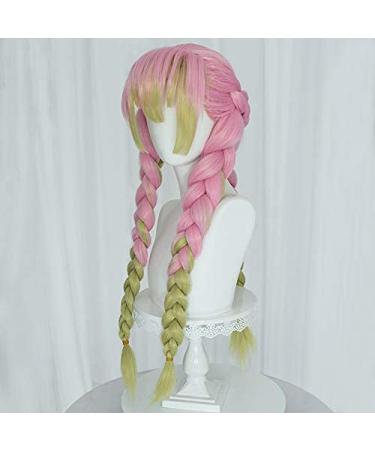 Kanroji Mitsuri Wigs | Demon Slayer Kimetsu no Yaiba Anime Cosplay | Green & Pink Lolita Wigs with Cap - International Shipping - Buy Online on GoSupps.com