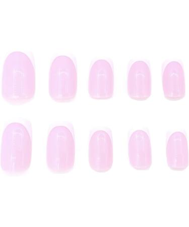 SINLOV Short Square Fake Nails Glossy Press on False Nails Pink Nude Ballerina Artificial Finger Nails French Full Cover False Nails for Women and Girls - Buy Online on GoSupps.com