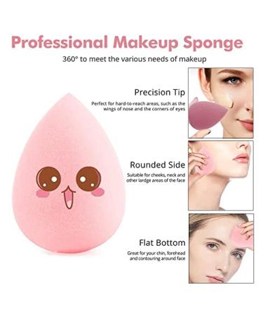 8-Piece Pink Beauty Blender Sponge Set for Dry and Wet Use - Ideal for Liquid, Powder, Cream Makeup - Multi-Shape Foundation Tools - Makeup Egg Set - Buy Online on GoSupps.com