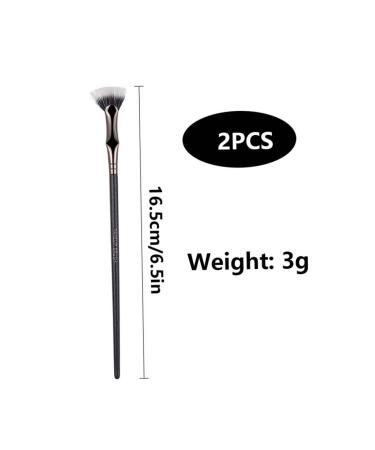 2Pcs Angled Mascara Fan Brush Set for Lashes - Eyelash Makeup Brushes for Perfect Application - Buy Online on GoSupps.com