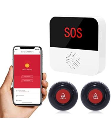 Chunhee emergency button for seniors tuya wifi smart seniors emergency call emergency call alert system for older patients handicapped children 2 SOS emergency button 1 recipient (only supported 2.4gHz wi-fi) 2*button + 1*recipient