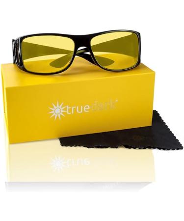 TrueDark Daylights Amber Fitover Blue Light Blocking Glasses - Reduce Eye Strain UV Glare Perfect for Men & Women Ideal for Computer Gaming TV Phone Dave Asprey - Buy Online on GoSupps.com