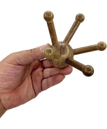 Ultimate 5-Claw Head & Belly Massage Device - Wooden Meridian Scratcher for Relaxation | International Shipping Available - Buy Online on GoSupps.com