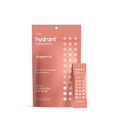 Hydrant Hydrate 10 Stick Packs, Electrolyte Powder Rapid Hydration Mix, Hydration Powder Packets Drink Mix, Helps Rehydrate Better Than Water (Grape Fruit, 10 Pack) Grapefruit 10 Count (Pack of 1)
