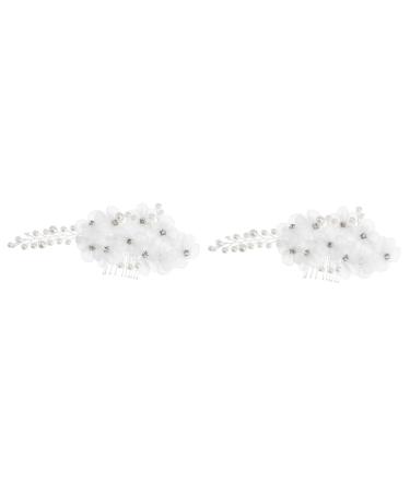 minkissy Rhinestone Pearl Hair Comb bridal hair accessory Wedding Headpiece Bridal Hair Comb Bridal Vintage bride headpieces for wedding flower hairpin toothed white Mother Wedding