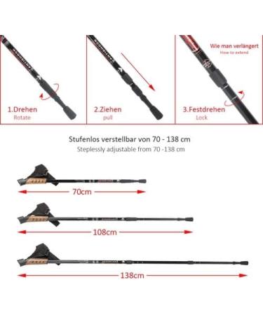 Buy Melko Duraluminum Walking Sticks - Adjustable Telescopic 65-135 cm | 2-Set in Red Blue Black & Violet - International Shipping Available - Buy Online on GoSupps.com