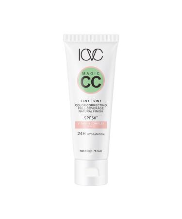 Color Correcting CC Cream CC Cream Hydrating Colour Corrector CC Cream Travel Size - Color Correcting Cream Full-Coverage Foundation Hydrating Serum (Natural White)