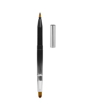 Arqumi Lip Makeup Brush Retractable Lip Brushes Double-Ended Lip Liner Brush Travel and Daily Use Lightweight Lipstick Gloss Eyeshadow Applicator with Protective Lid for Women Girls Black Double Ended 1PCS Black