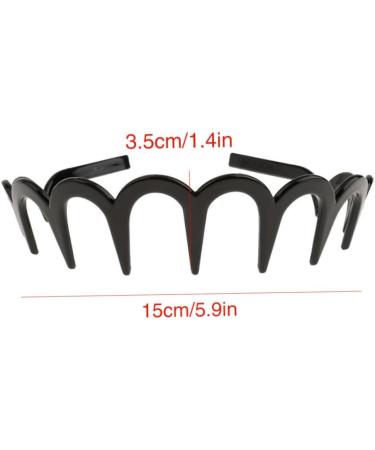Unisex Wavy Headband Black Spring Wavy Metal Hair Band with Long Teeth Hairhoop Sports Headband Headwear Accessories Black 1pc Wavy Hairhoop - Buy Online on GoSupps.com