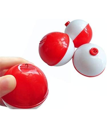 50Pcs Fishing Bobbers Floats,1 inch Hard ABS Bobber for Fishing Snap-on Round  Fishing Floats Red and White Fishing Bobbers Bobs Fishing Party Decorations
