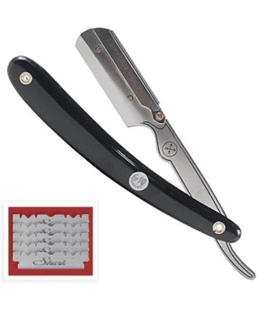 Buy Parker SRB Replaceable Blade Straight Edge Barber Razor Shave Set - Pure Badger Brush Chrome Stand & 100 Blades for Smooth Shaving - Buy Online on GoSupps.com