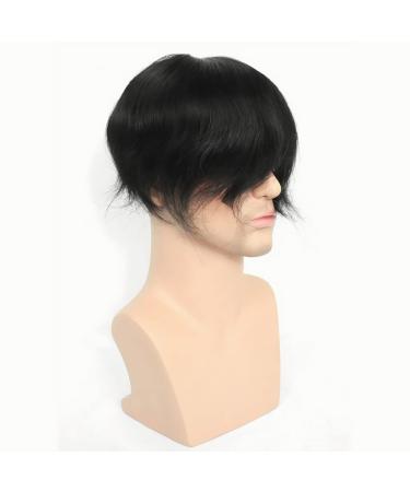 Real Hair Toupet for Men - Yanahair Smooth Thin French Tip Bleached Node - Natural Hairline Poly Skin Wig - European Men s Wig #1 Deep Black (10x8) - Buy Online on GoSupps.com