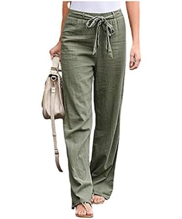 KANGMOON Women's Summer Boho Tie Waist Pants - Army Green 4X-Large - Buy Online on GoSupps.com