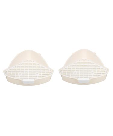 INOOMP 2pcs Rabbit Triangle Potty Toilet Guinea Pig Potty Small Animal Litter Abs Pet White Urinal 25.00X19.00X10.00CMx2pcs Whitex2pcs