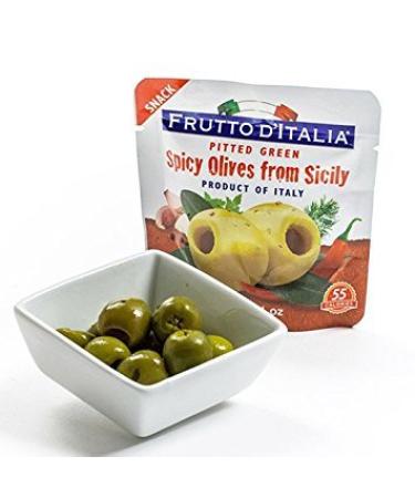 Green Spicy Pitted Olives 1.1oz (Pack of 10) - Premium Quality in Convenient Pouch - Buy Online on GoSupps.com