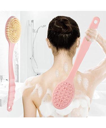 Frava Long Handle Bathing Brush - Soft Bristle Back Scrubber for Shower Body Cleaning & Peeling Brush (Gray) | Ideal for Home & Spa Use - Buy Online on GoSupps.com