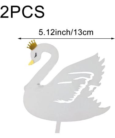 Swan Cake Topper Diy Acrylic Crown Cupcake Topper for Birthday Wedding Party Cake Decorations White - Buy Online on GoSupps.com