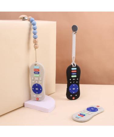 2-Pack Baby Teether Toys - Game Controller & TV Remote Shapes - Silicone Sensory Chew Toys for Babies 6-18 Months - Black+Blue - Toddler Boy and Girl - Buy Online on GoSupps.com
