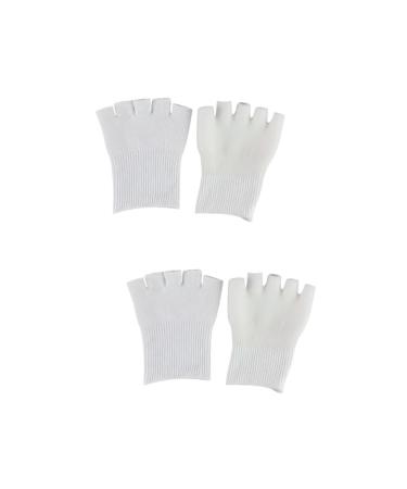 FRCOLOR 2 Pairs Moisturizing Socks Fabric and Gel Material Moisturizing Gel Socks Five Finger Socks Five Toe Gel Socks Foot Care Supplies Five Toes Orthotics Foot Socks White