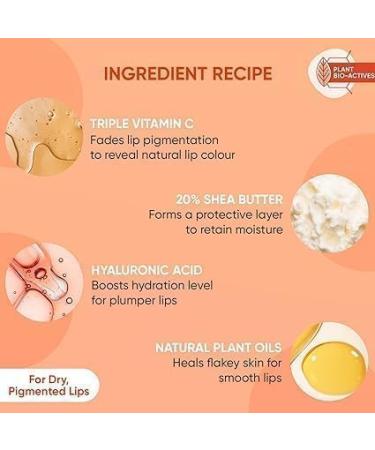 HYD Lip Plumping Mask with Vitamin C + E for naturally radiant lips fades lip pigmentation soothes flaky and dry lips blood orange and nectarine 15 ml - Buy Online on GoSupps.com