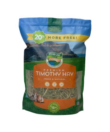 Round Lake Farm Timothy Hay and Orchard Grass for Guinea Pigs Rabbits Chinchillas Premium Quality and Excellent Source of Fiber No Additives or Preservatives (Timothy Hay 18oz)