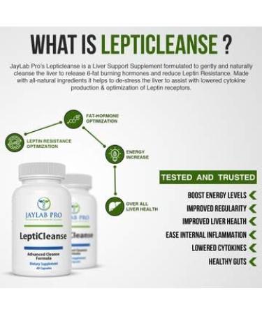 JAYLAB PRO LeptiCleanse - 60 Capsules, Liver Detox & Support for Women Weight Loss - Natural Formula for Liver Balance, Digestive Cleanse, and Leptin Resistance Support - Buy Online on GoSupps.com