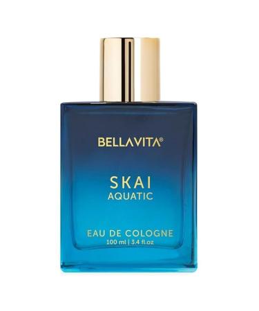B.ell.a Vi.ta Luxury Skai Aquatic Unisex Eau De Cologne with Bergamot Lavender & Patchouli|Premium Long Lasting Woody Fragrance for Men & Women 100 ML