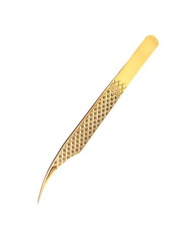 DASSEN Gold Lash Extension Tweezers for Eyelash Extensions The Most Precision Thin Tips Eyelash Extension Tweezers for Mega Volume Lash Extensions (5-2 Gold  All The Fluff Volume)