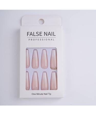 Xerling 24Pcs Glitter Press-On Nails | Gradient Coffin Ballerina Nail Tips | Full Cover False Nails for Women | International Shipping Available - Buy Online on GoSupps.com