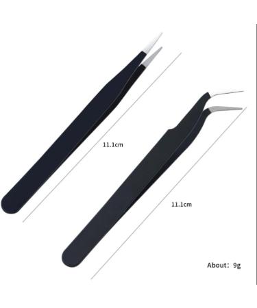 Telabeautix Tweezers Set of 2 Straight and Curved Black - Buy Online on GoSupps.com