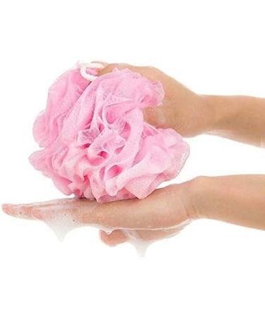 2-Pack Bath Puff Soft Bath Lily Extra-Dense Shower Ball Loofah Sponge Body Exfoliate Pouf - Pink and Blue - Buy Online on GoSupps.com