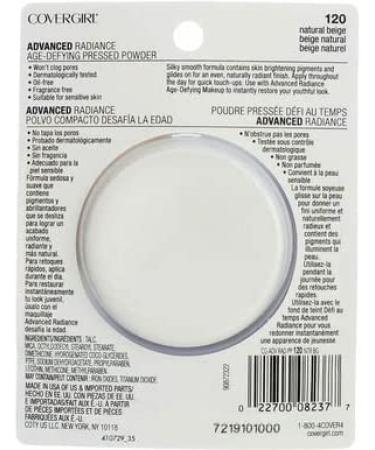 Covergirl Advanced Radiance Age-Defying Pressed Powder 120 Natural Beige - 0.39 oz | Flawless Finish & Anti-Aging - Buy Online on GoSupps.com