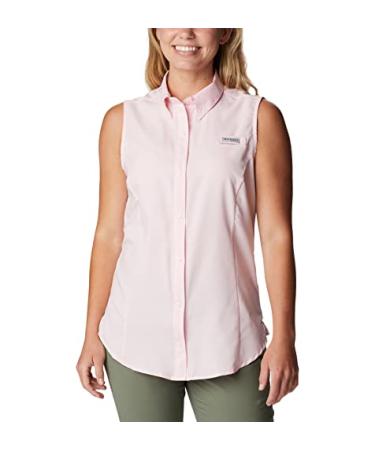 Columbia Women's Tamiami Sleeveless Shirt Satin Pink 2X