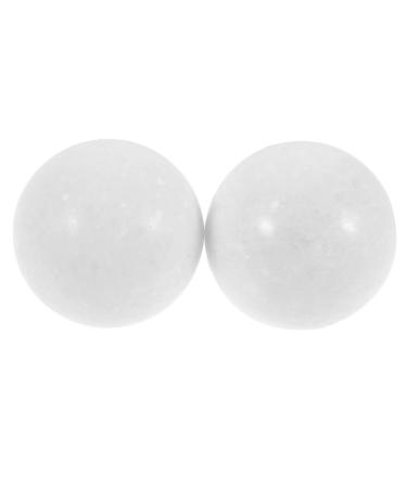 Besportble 1 set of gymnastics ball Massage balls Massage roller balls Chinese handballs Exercise balls for wrist Hand massage ball wrist balls naturally jade fitness white baoding