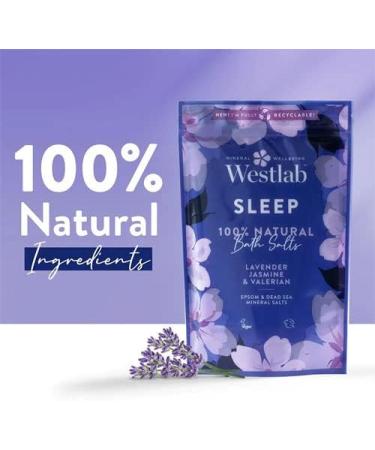 Westlab Sleep Epsom & Dead Sea Bath Salts 1kg - 100% Natural Pure Mineral Salts with Jasmine & Lavender - Resealable Pouch - Buy Online on GoSupps.com