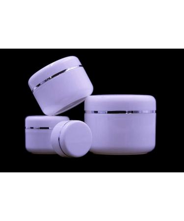 6 x Empty White Plastic Containers for Makeup | Travel Cosmetic Bottles with Screw Cap & PP Liner | Ideal for Eyeshadow Cream Lotion & Lip Balm (100g/3.4 oz) - Buy Online on GoSupps.com