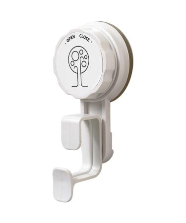 HONMEET Suction Cup Hook Coat Hook Key Holder for Wall Traceless Hooks Bathroom Hooks Bathroom Wash Pot Lid Holder Plastic Sucker Pads Storage Hooks Punch- Hook Tub White Washbasin Abs