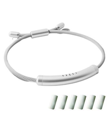 Mosquito Repellent Bracelet Adjustable Insect Repellent Mosquito Bands for Kids Adults Non-Toxic Outdoor Bug Repeller Wristbands with 6 Replacement Sticks Natural Essential Oil Mosquito Bands Knight Silver