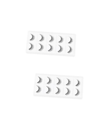 FRCOLOR 10 Pairs Short False Eyelashes False Eye Lashes Fiber Makeup Eyelashes Reusable Manmade Eyelashes Fake Lashes Natural Eyelashes Stage Eyelash Extend Artificial Fiber 3d Slim Black