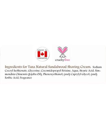 Buy Premium Taza Natural Sandalwood Shaving Cream - 8 oz with Jojoba Oil & Glycerin | International Shipping Available - Buy Online on GoSupps.com