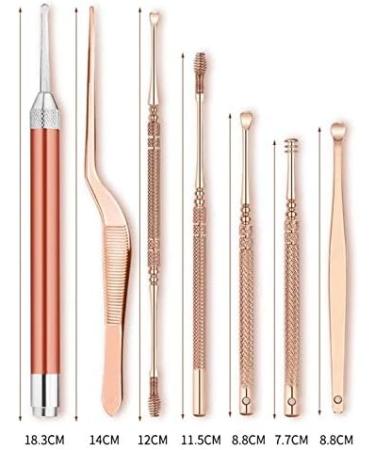 SEASD 7pcs Stainless Steel LED Ear Wax Removal Kit - Ear Cleaner Spoon Set for Gentle Ear Care - Buy Online on GoSupps.com