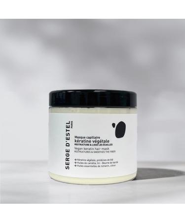 Keratin Mask for Dry and Damaged Hair 600g - Repairs and Restructures Hair Fiber - Smoothes Scales Eliminates Frizz - Shine Softness - 100% Vegan