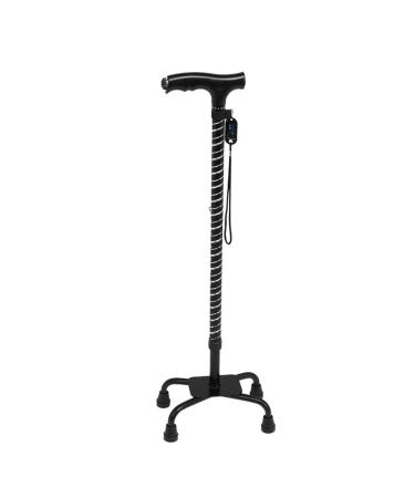 Quadruple Walking Stick Mobility Balancing Aid for Men and Women Lightweight Walking Stick with LED Flashlight Sturdy Four-Prong Aluminum Crutch for Elderly Bright Day