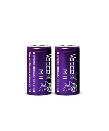 Vapcell 3.7v 1100mah Flat Top 18350 9A Discharge high Drain Li-on IMR Rechargeable Lithium Battery 2pcs