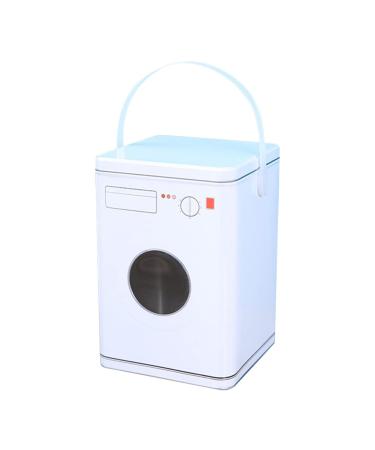 ISAKEN Washing Powder Storage Metal Laundry Powder Storage Box Washing Powder Bucket Detergent Box Laundry Detergent Dispenser Laundry Powder Storage Box Container White