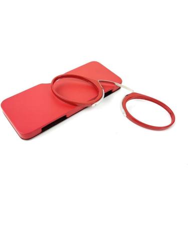 Unisex Compact Reading Glasses +2.5 Vision Aid - Non-Slip Mini Nose Clip - Always at Hand (Red) - Buy Online on GoSupps.com