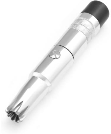 Manual Nose Hair Trimmer for Men & Women | Waterproof Stainless Steel Trimmer for Nose Ear Moustache & Whiskers | No Battery Required | Silver with Black Brush - Buy Online on GoSupps.com