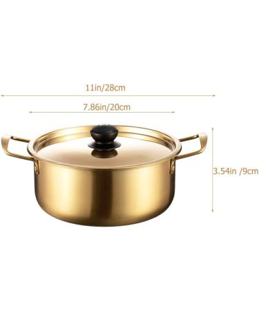 Stainless Steel Gold Kitchen Ramen Noodle Kitchen Korean Ramen Cooking Kitchen for Noodle Kitchen (Color : Golden Size : 26X18X8.5CM) (Gold 28X20X9CM) - Buy Online on GoSupps.com
