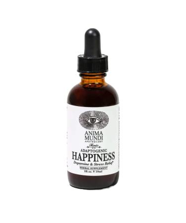 Anima Mundi Happiness Tonic - Liquid Mood Support Supplement - Herbal Extract Drops with Mucuna Rhodiola and Ashwagandha - Adaptogenic Mood Booster Extract with Natural Herbs (2oz / 59ml)